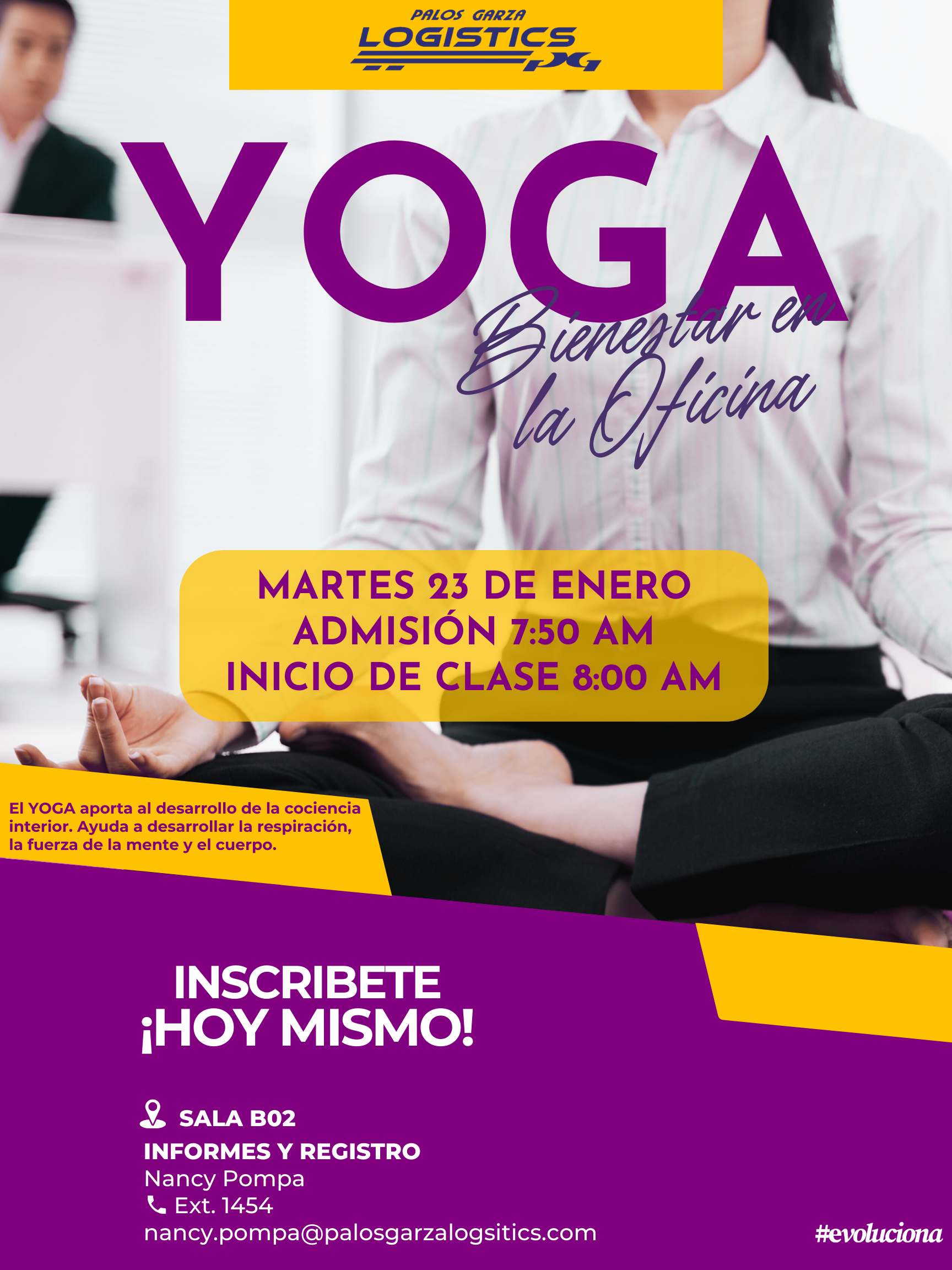 Aviso- Yoga Bienestar en la Oficina